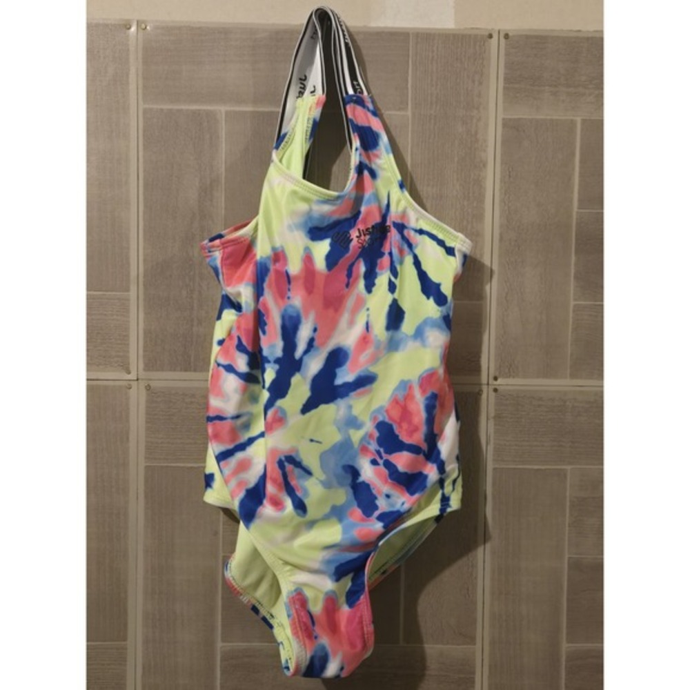 Justice Sport One Piece Swim‎ Suit Girls Size Small 7/8 Tie Dye